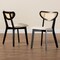 Baxton Studio Dannell Mid-Century Modern Cream Fabric and Black Finished Wood 2-Piece Dining Chair Set 236-2PC-13298-ZORO - alternate 5